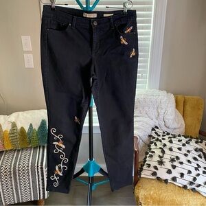 Honey Bee embroidery design Jeans Size 8